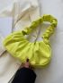 New Fashion Simple College Style Yellow Pleated Handle One Shoulder Bag Cloud Bag Female Bag