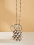 Mini Beaded Square Bag Silver Fashionable Double Handle For Party