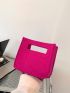 Mini Square Bag Pink Geometric Pattern Double Handle For Summer