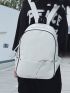 Minimalist Laptop Backpack White Pu For School