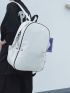 Minimalist Laptop Backpack White Pu For School