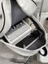 Minimalist Laptop Backpack White Pu For School