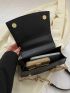 Small Square Bag Black Elegant Faux Pearl Decor For Daily