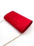 Minimalist Envelope Bag Velvet Red For Party Prom