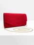 Minimalist Envelope Bag Velvet Red For Party Prom