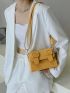 Buckle Decor Messenger Bag Mini White Flap For School