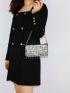 Rhinestone & Fringe Decor Square Bag Mini For Party Wedding Prom