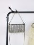 Rhinestone & Fringe Decor Square Bag Mini For Party Wedding Prom