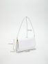 Small Baguette Bag Crocodile Embossed Solid White