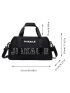 Letter Graphic Travel Bag Double Handle For Weekend Travel