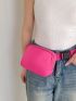 Mini Hot Pink Adjustable-strap Belt Bag