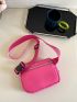 Mini Hot Pink Adjustable-strap Belt Bag