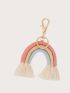 Bag Accessories Woven Cotton Rope Rainbow Tassel Bead Bag Keychain Car Pendant Phone Ornament