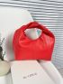 Medium Hobo Bag Red Fashionable Top Handle For Daily