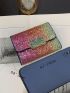 Colorblock Sequin Design Small Pouch
