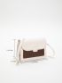 Two Tone Square Bag Mini Flap For Daily