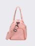 Letter Print Gym Bag Waterproof Large Capacity With Shoes Compartment For Sport