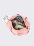 Letter Print Gym Bag Waterproof Large Capacity With Shoes Compartment For Sport