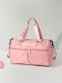Letter Print Gym Bag Waterproof Large Capacity With Shoes Compartment For Sport