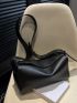 Fashionable Hobo Bag Black Adjustable Strap For Daily