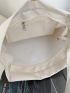 Knot Decor Hobo Bag White Nylon For Daily Life