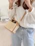 Mini Contrast Binding Straw Bag Vacation For Summer