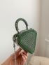 Mini Rhinestone Decor Novelty Bag Triangle Design Chain PU For Party