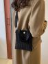 Minimalist Square Bag Mini Double Handle Corduroy For School