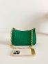 Green Hobo Bag Crocodile Embossed Fashion Style