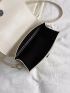 Minimalist Square Bag Flap Buckle Decor For School