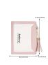 Two Tone Small Wallet Letter Graphic Tassel Decor