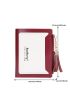 Two Tone Small Wallet Letter Graphic Tassel Decor