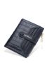 Crocodile Embossed Small Wallet Letter Graphic With Zipper PU
