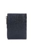 Crocodile Embossed Small Wallet Letter Graphic With Zipper PU