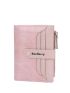 Crocodile Embossed Small Wallet Letter Graphic With Zipper PU