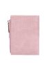 Crocodile Embossed Small Wallet Letter Graphic With Zipper PU