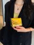 Metallic Flap Small Wallet