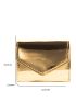 Metallic Flap Small Wallet