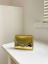 Metallic Flap Small Wallet
