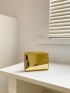 Metallic Flap Small Wallet