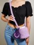 Mini Crochet Bag Expression Detail No-closure Cute Polyester