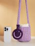 Mini Crochet Bag Expression Detail No-closure Cute Polyester