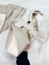 Medium Baguette Bag Buckle & Twilly Scarf Decor PU