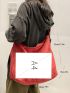 Large Hobo Bag Minimalist Solid Neon Red