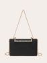 Mini Velvet & Rhinestone Decor Box Bag for Evening Party