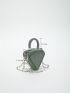 Mini Novelty Bag Studded Decor Triangle Design PU For Daily Life