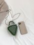 Mini Novelty Bag Studded Decor Triangle Design PU For Daily Life