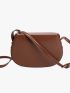 Minimalist Brown Saddle Bag for Women