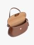 Minimalist Brown Saddle Bag for Women