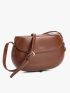 Minimalist Brown Saddle Bag for Women